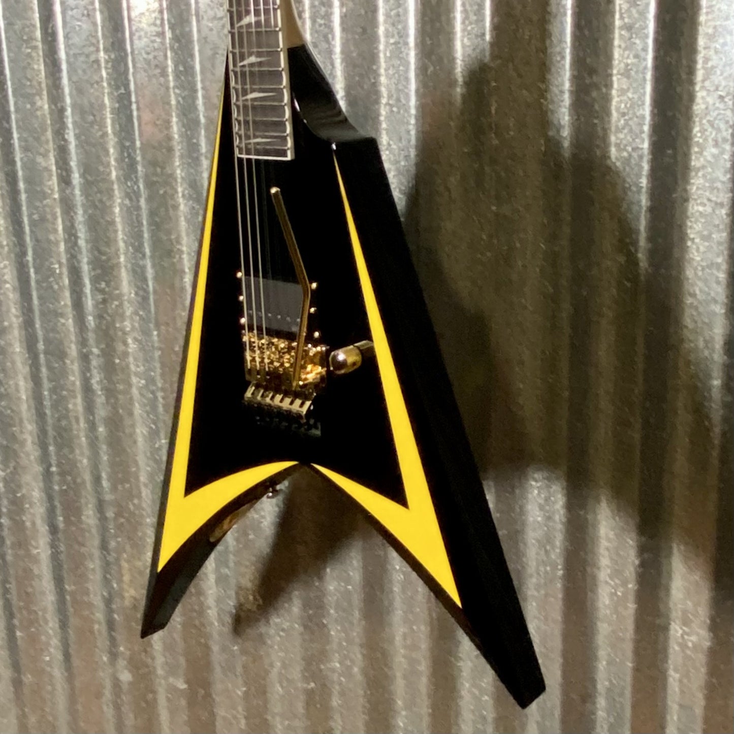 ESP LTD Alexi Laiho Arrowhead SE Black Yellow Pinstripe Guitar & Case USED #1975