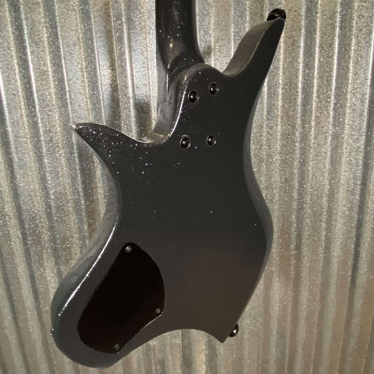 Dhatarattha Custom DHL Black Galaxy Metal Flake Headless Guitar & Case #0000 Used