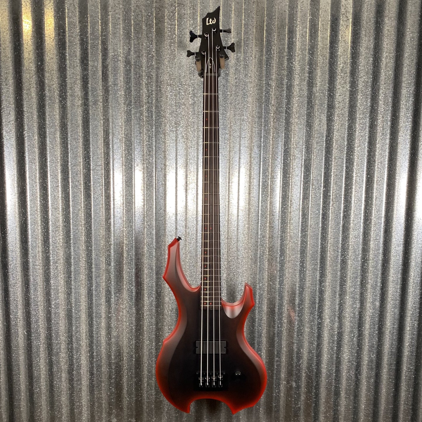 ESP LTD Fred Leclercq FL-4 Black Red Burst Satin 4 String Bass & Case FL4BLKREDBS #0302 Used