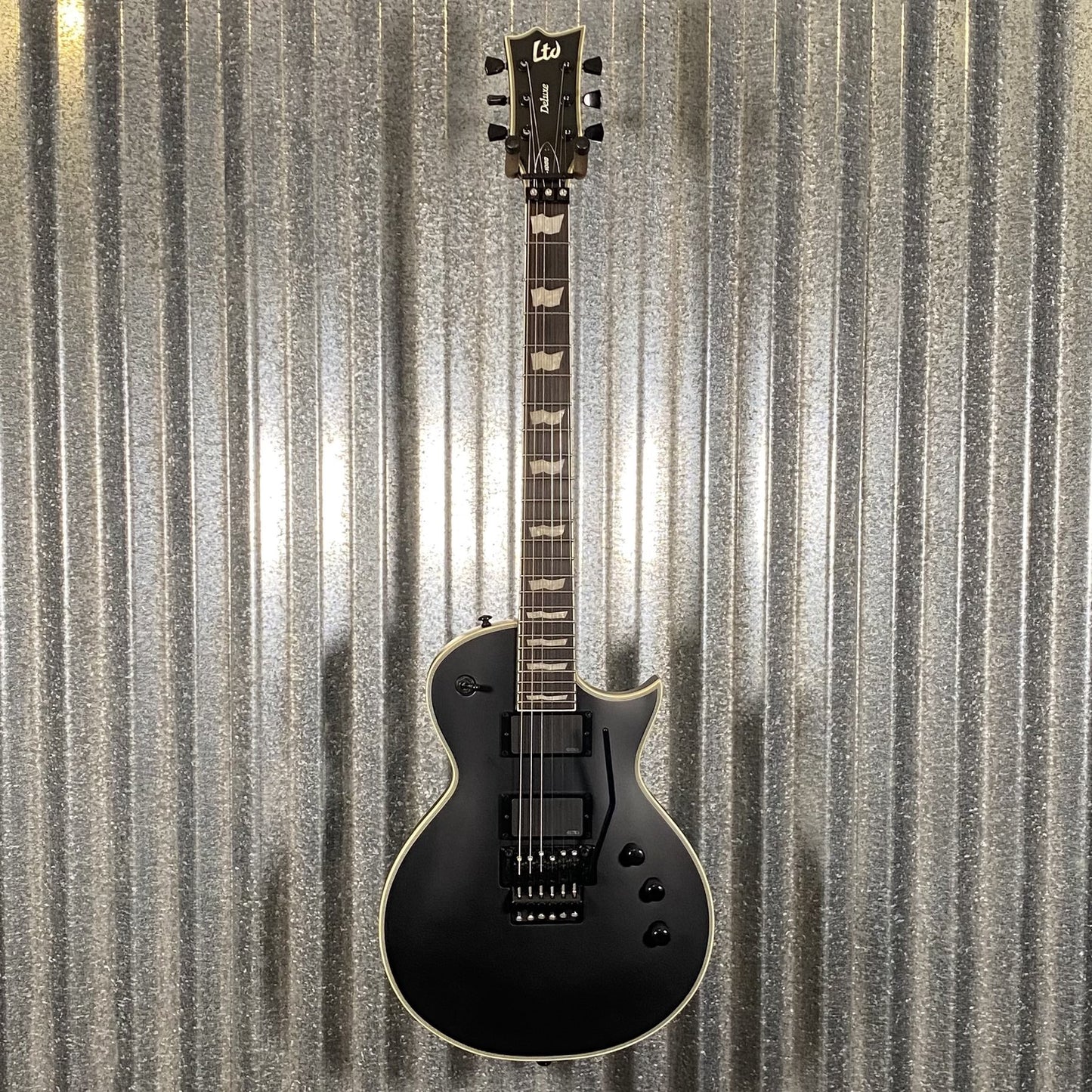 ESP LTD EC-1000 FR Floyd Rose Black Satin EMG Guitar & Case #1888 Used