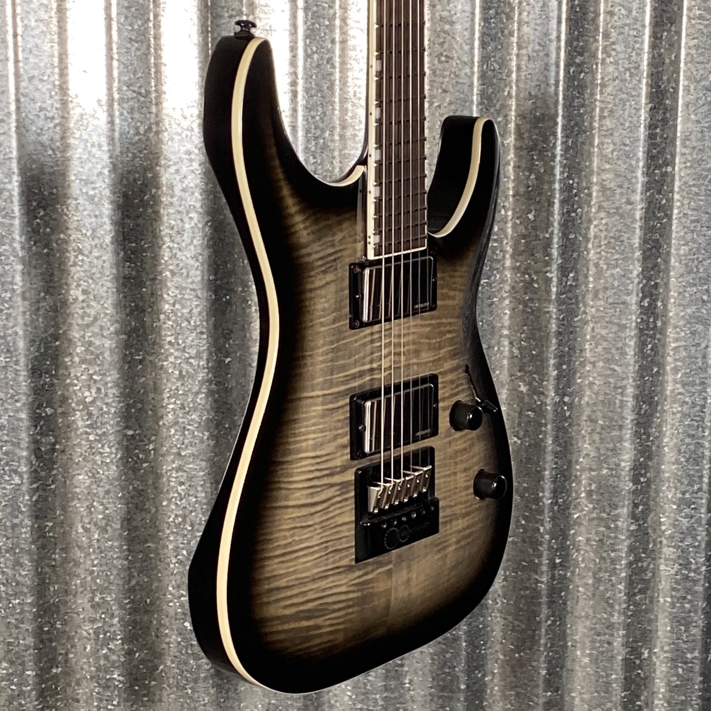 ESP LTD MH-1000 Evertune Flame Charcoal Burst Guitar MH1000ETFMCHB #2758 Used
