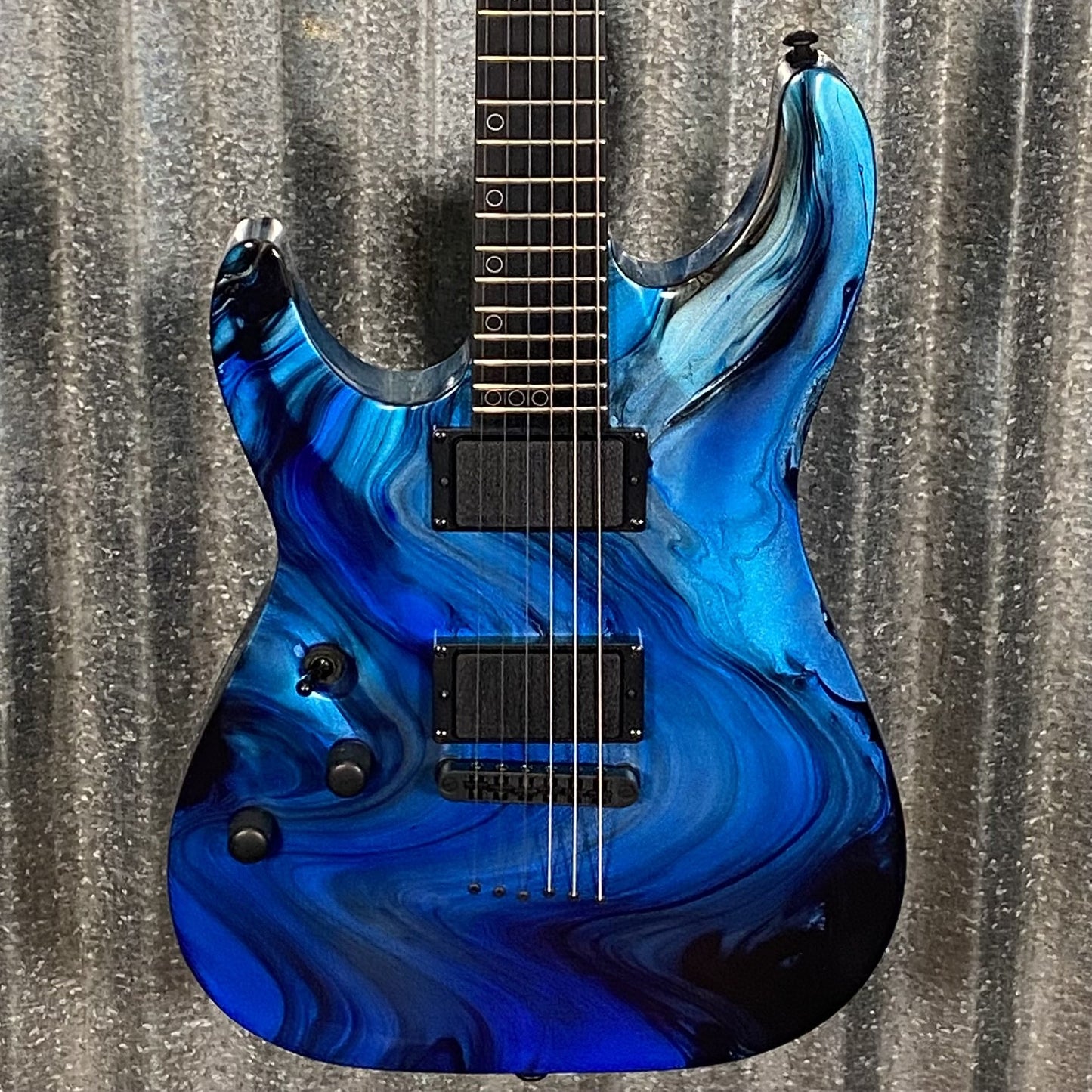 Schecter C-1 Hydro Dip Midnight Tide Guitar Left Hand #0764