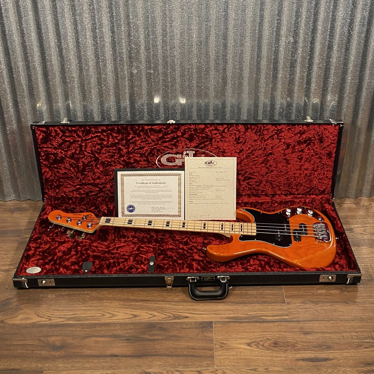 G&L USA Custom Shop Matador Clear Orange 4 String Bass & Case #0001 Used