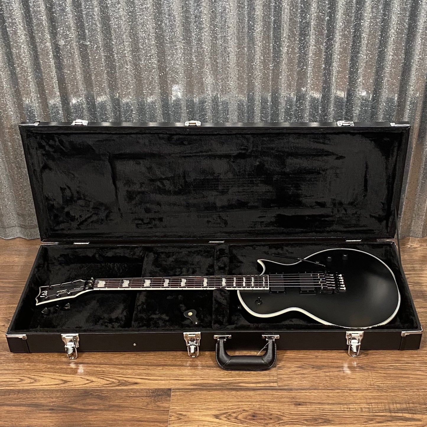 ESP LTD EC-1000 FR Floyd Rose Black Satin EMG Guitar & Case #2978 Used