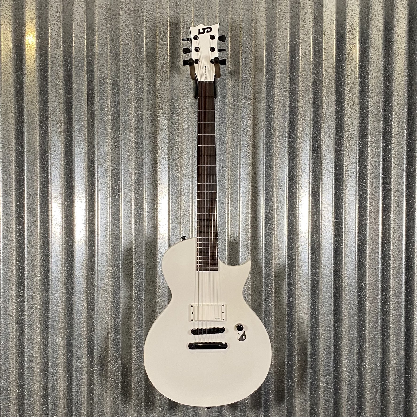 ESP LTD EC Arctic Metal Snow White Satin Guitar & Case #0589 Used