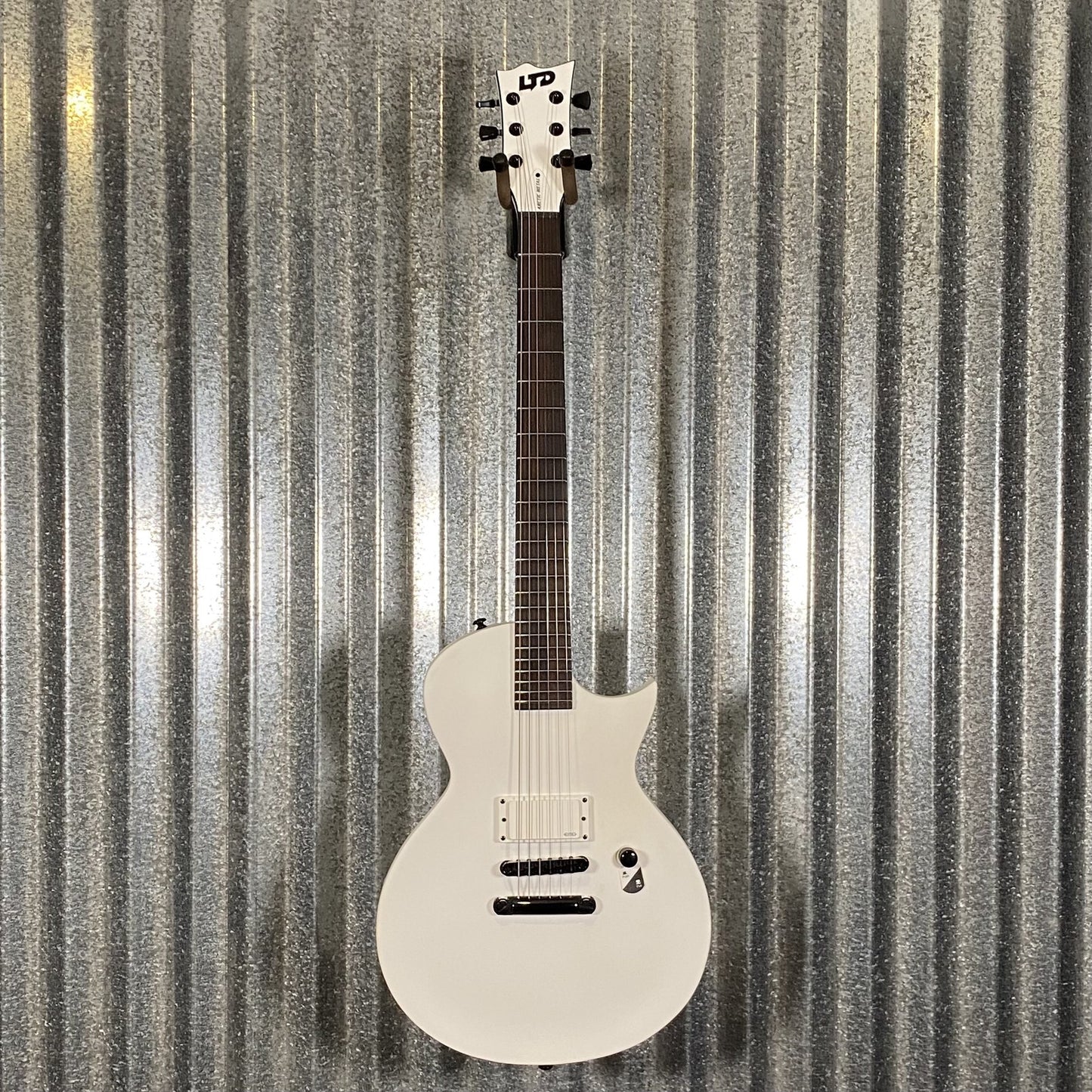 ESP LTD EC Arctic Metal Snow White Satin Guitar & Case #0589 Used