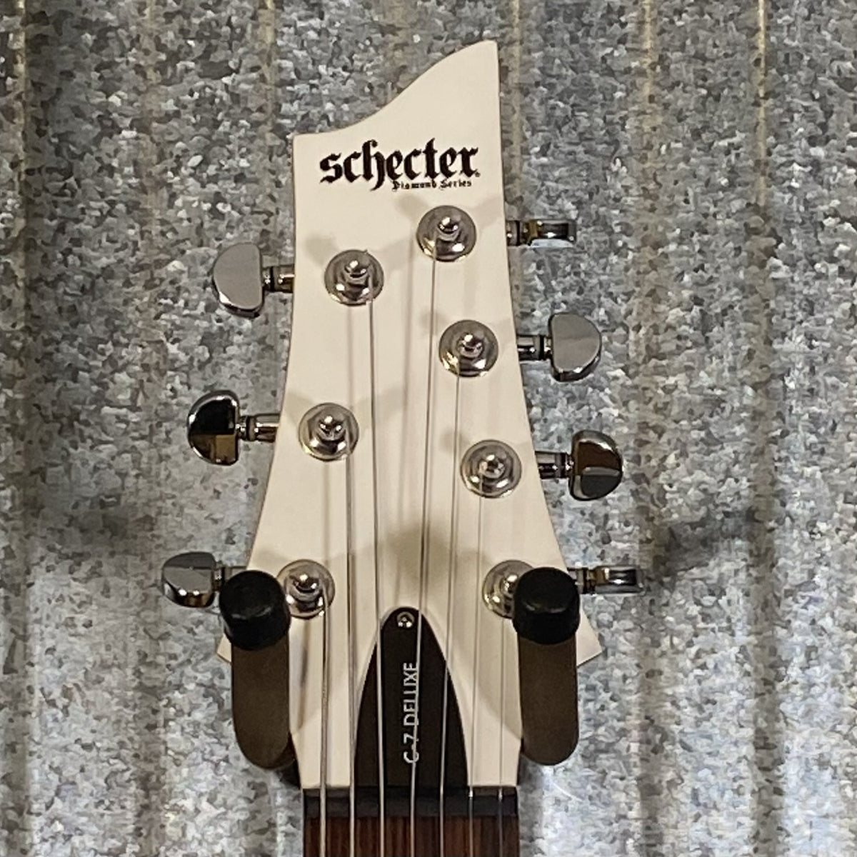Schecter C-7 Deluxe 7 String Matte White Guitar #1777 Used