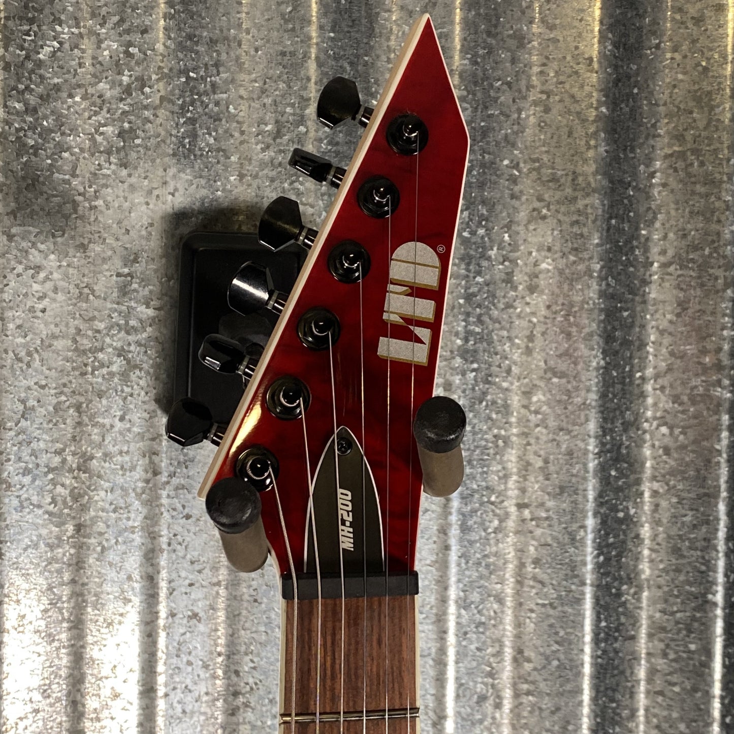 ESP LTD MH-200 Quilt Neck Thru See Thru Black Cherry Guitar MH200QMNTSTBC #2429 Used