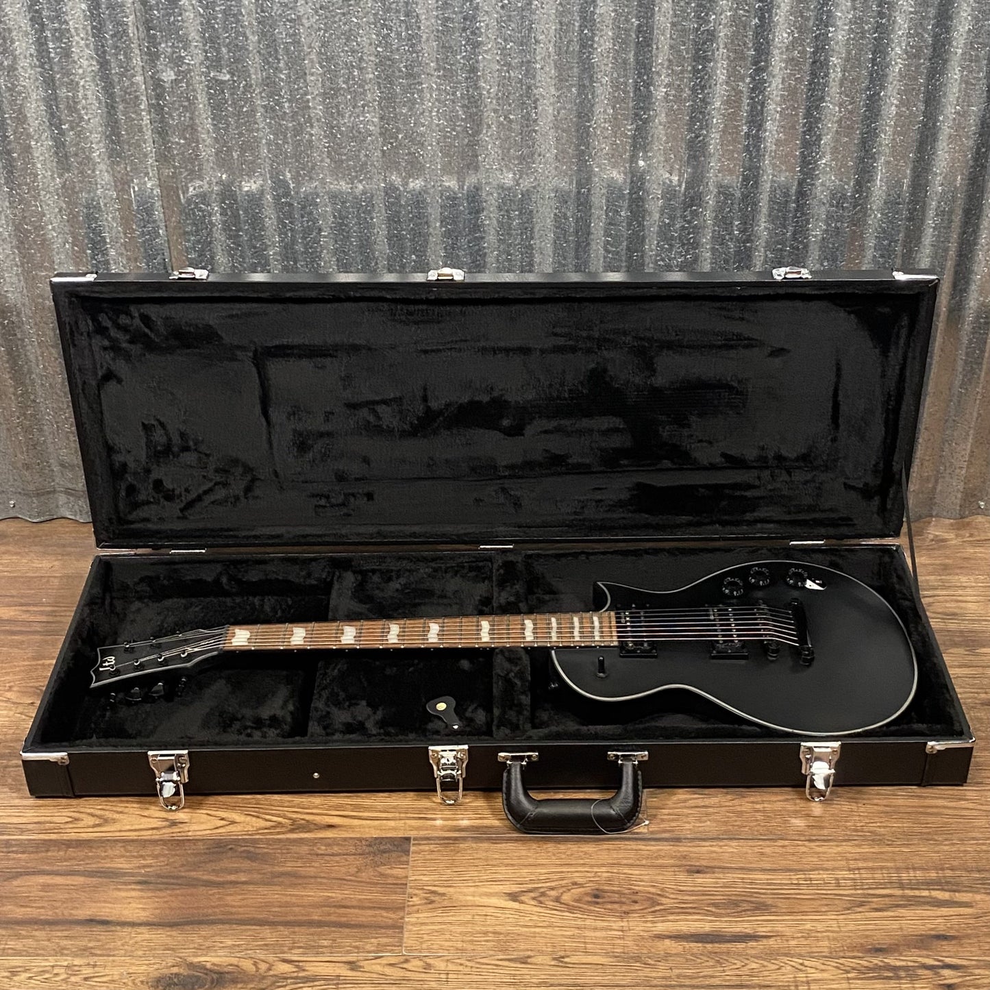ESP LTD EC-257 7 String Black Satin Guitar & Case EC257BLKS #1038  Used