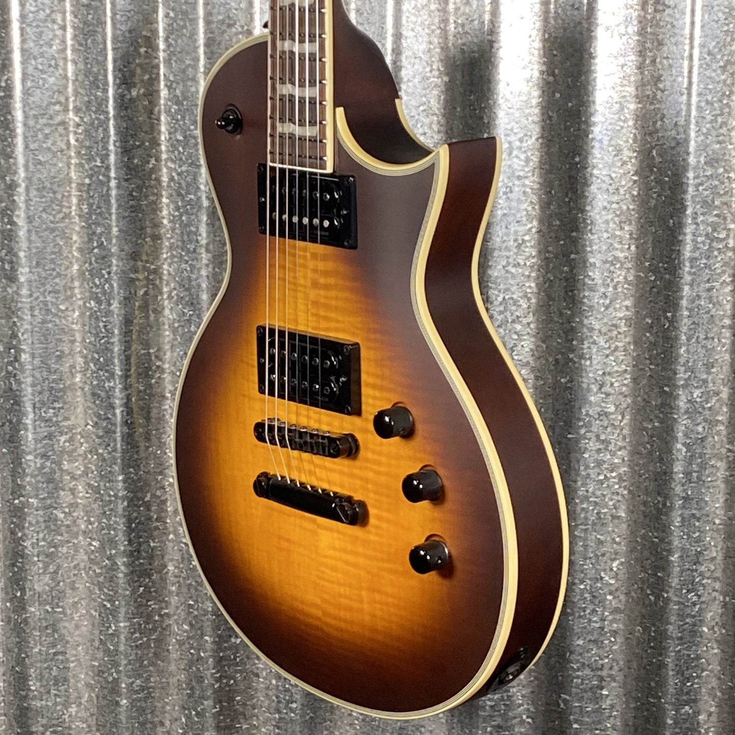 ESP LTD EC-1000T CMT Flame Top Tobacco Sunburst Satin Guitar EC1000TCTMFMTSBS #0616 Used