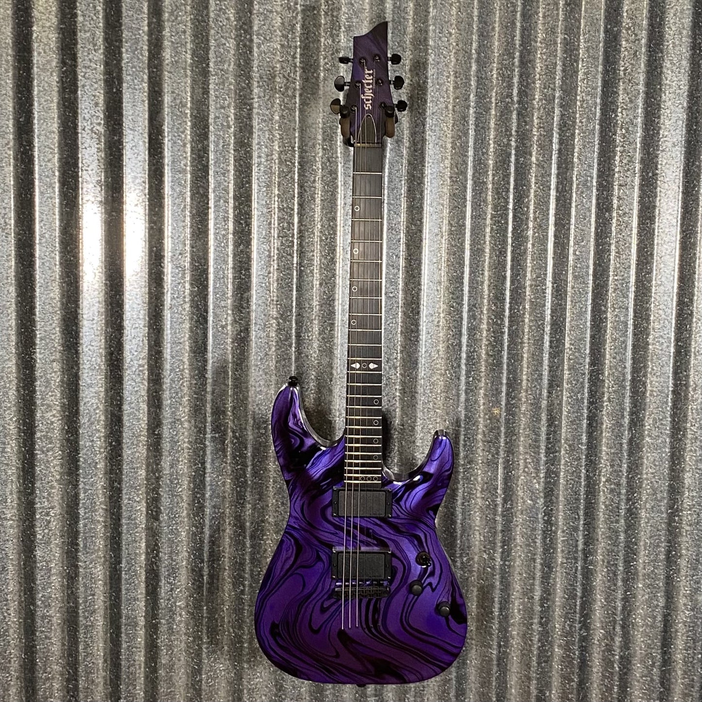 Schecter C-1 Hydro Dip Purple Obsidian Guitar #0588