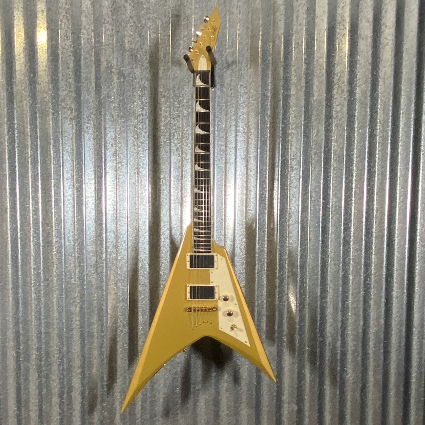 ESP LTD KH-V Kirk Hammett V Gold Sparkle EMG Guitar & Case #0961 Used
