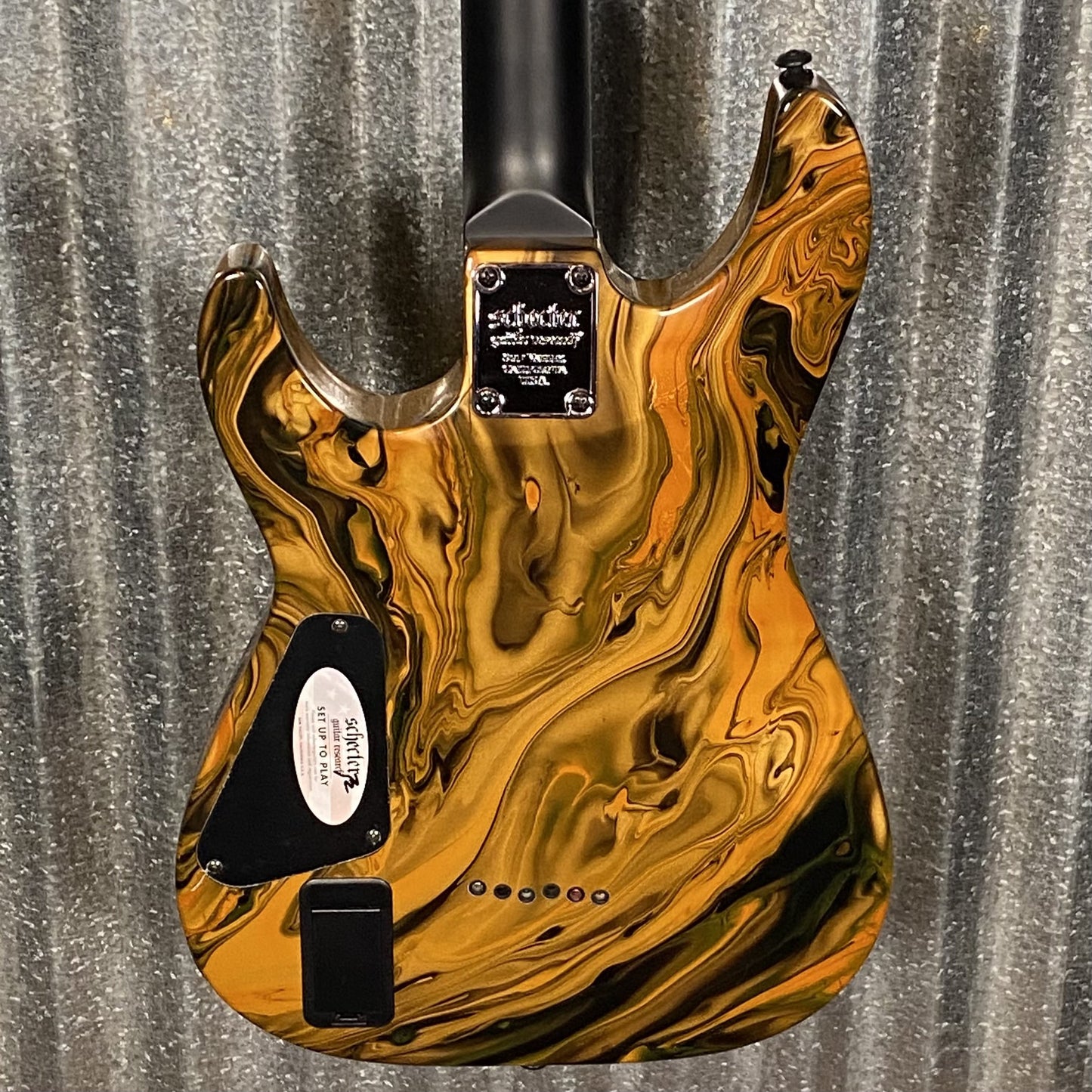 Schecter C-1 Hydro Dip Golden Eclipse Guitar #0739