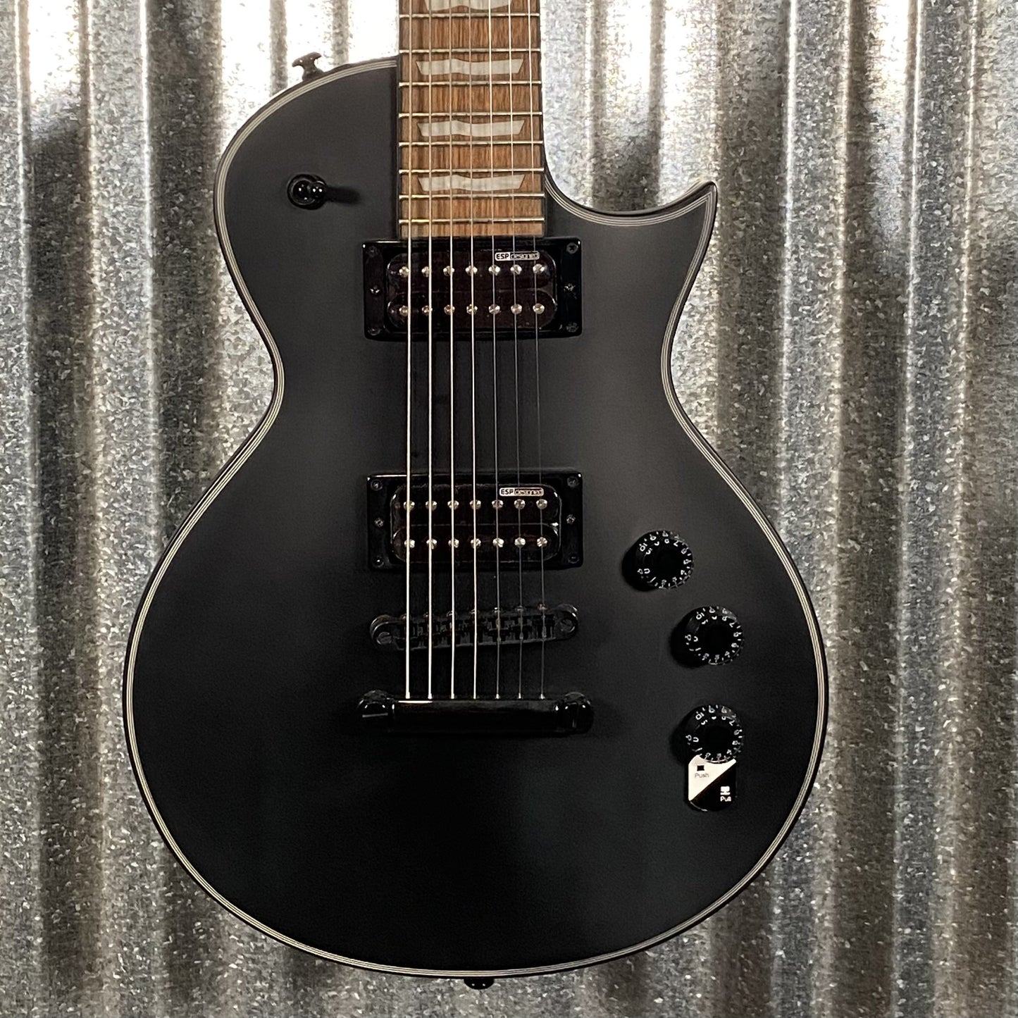 ESP LTD EC-257 7 String Black Satin Guitar & Case EC257BLKS #1038  Used