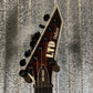 ESP LTD MH-1000 Evertune Flame Dark Brown Sunburst Guitar & Case #0341 Used