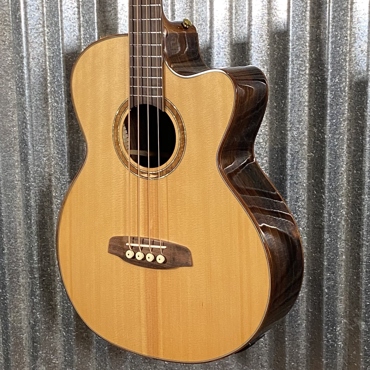 Ortega STRIPEDSU.ACB Natural 4 String Acoustic Electric Bass & Bag #1608
