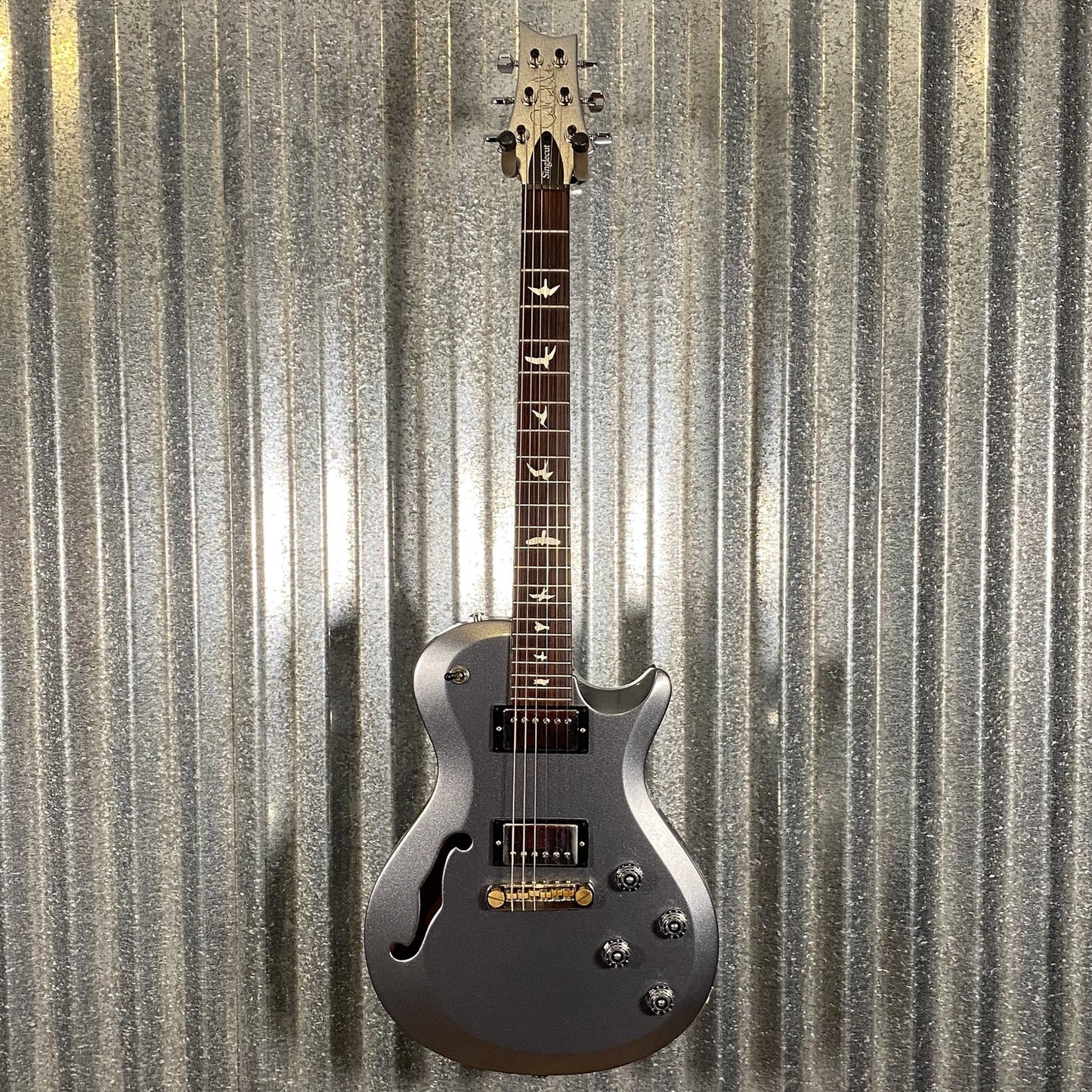 PRS Paul Reed Smith S2 Singlecut Semi Hollow Platinum Metallic Guitar & Case 2017 #6474 Used