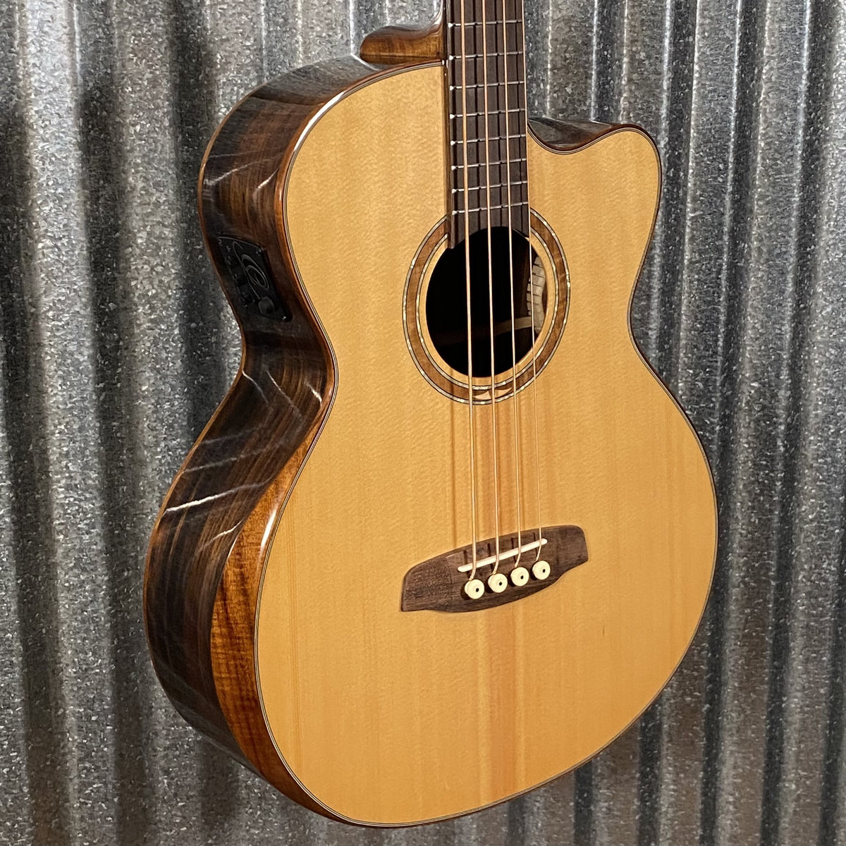 Ortega STRIPEDSU.ACB Natural 4 String Acoustic Electric Bass & Bag #1608