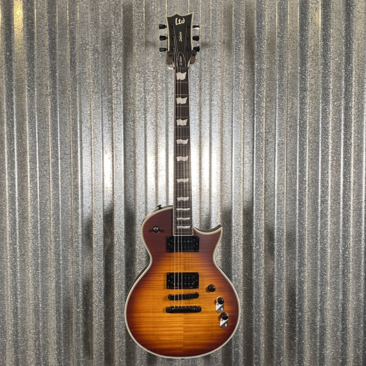 ESP LTD EC-1000T CMT Flame Top Tobacco Sunburst Satin Guitar #0156  Used
