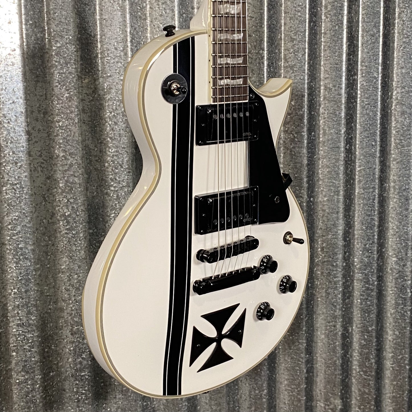 ESP LTD Iron Cross Jame Hetfield Snow White Guitar & Case IRONCROSSSW #2491 Used