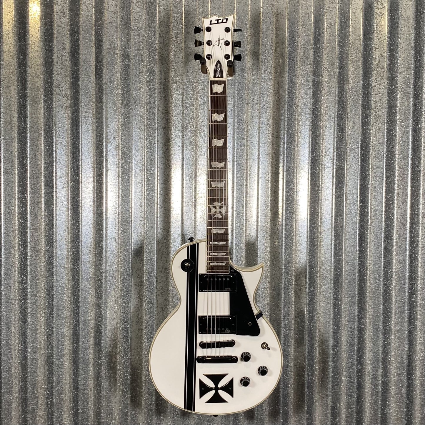 ESP LTD Iron Cross Jame Hetfield Snow White Guitar & Case IRONCROSSSW #2491 Used