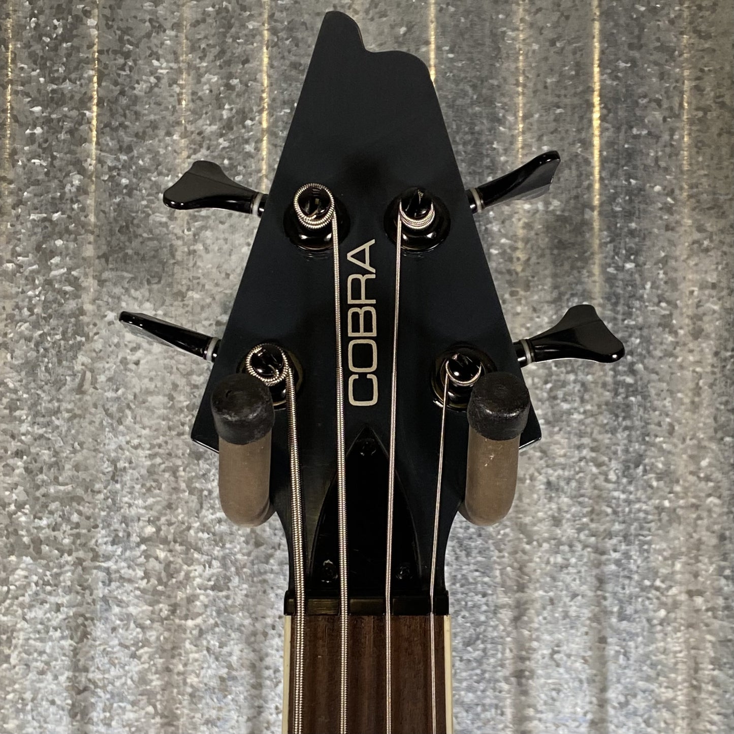 HardLuck Kings Cobra V 4 String Bass Gun Metal & Case #26001 Used