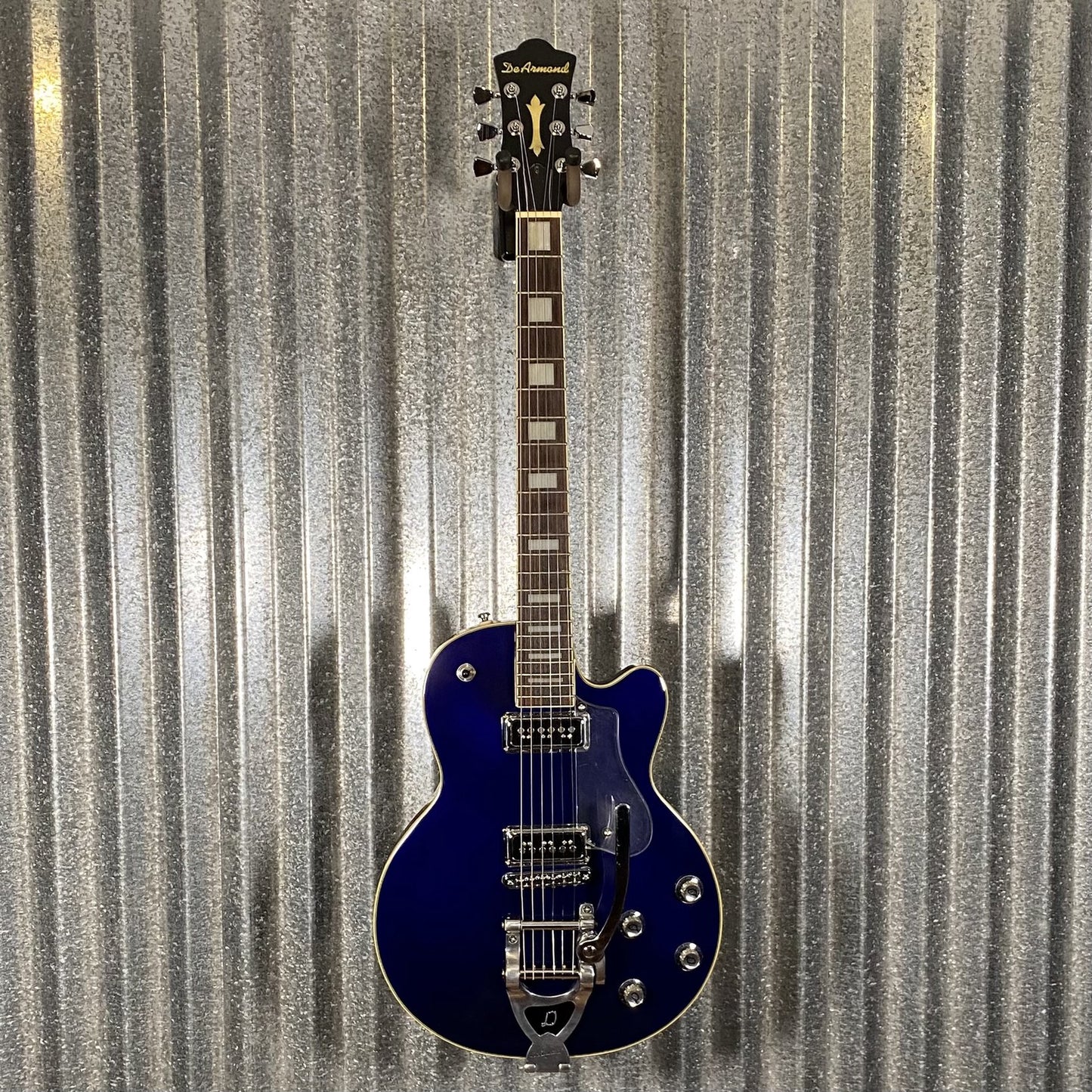 DeArmond M77T Moon Blue Guitar & Bag #8586 Used