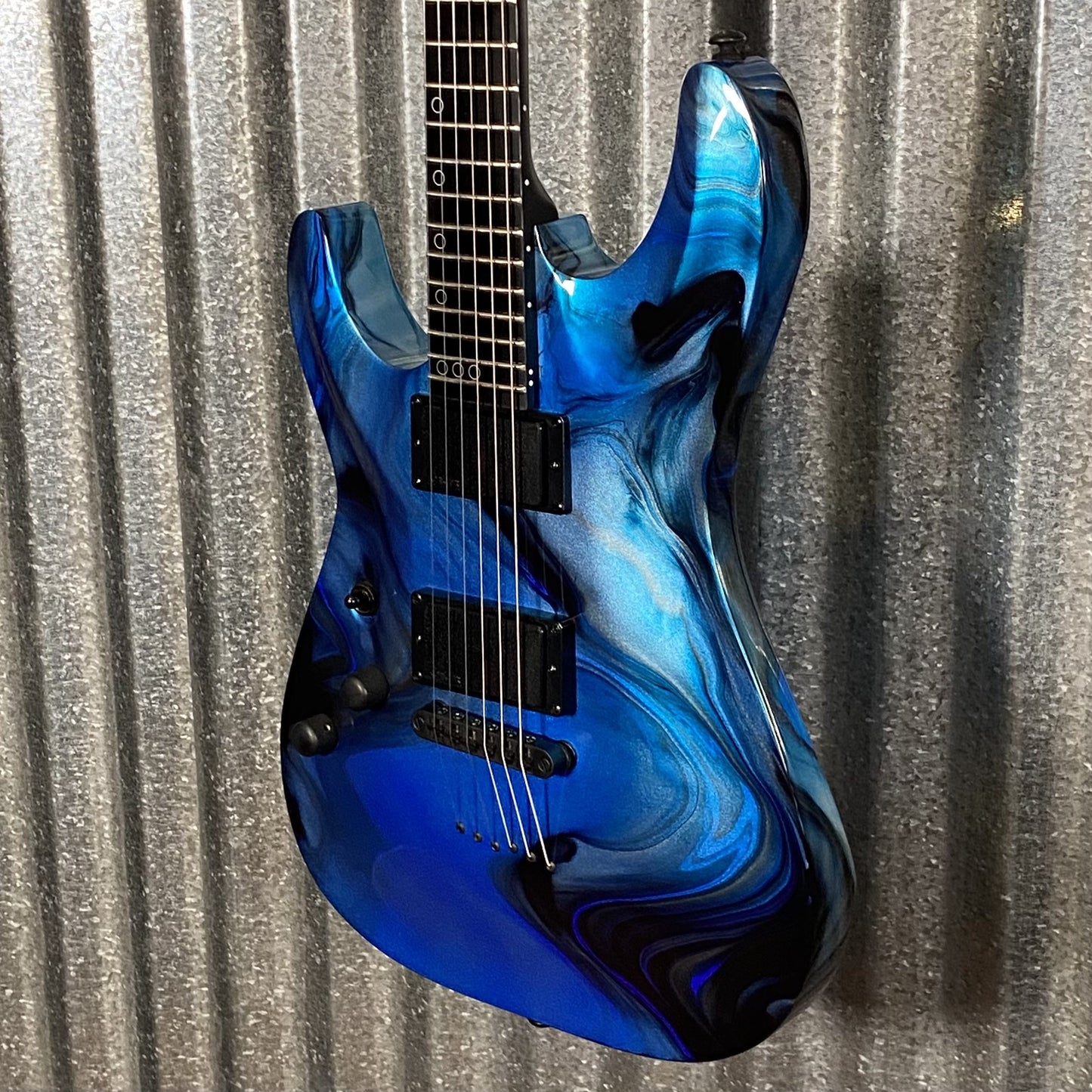 Schecter C-1 Hydro Dip Midnight Tide Guitar Left Hand #0757