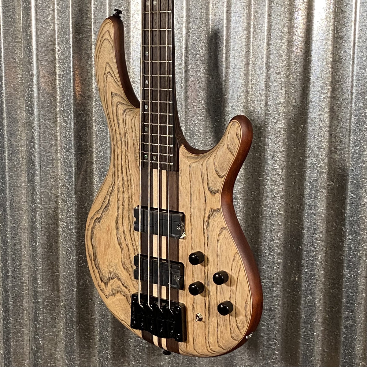 Cort Artisan A4 Ultra Ash Etched Natural Black 4 String Bass A4ULTRAENB #5017