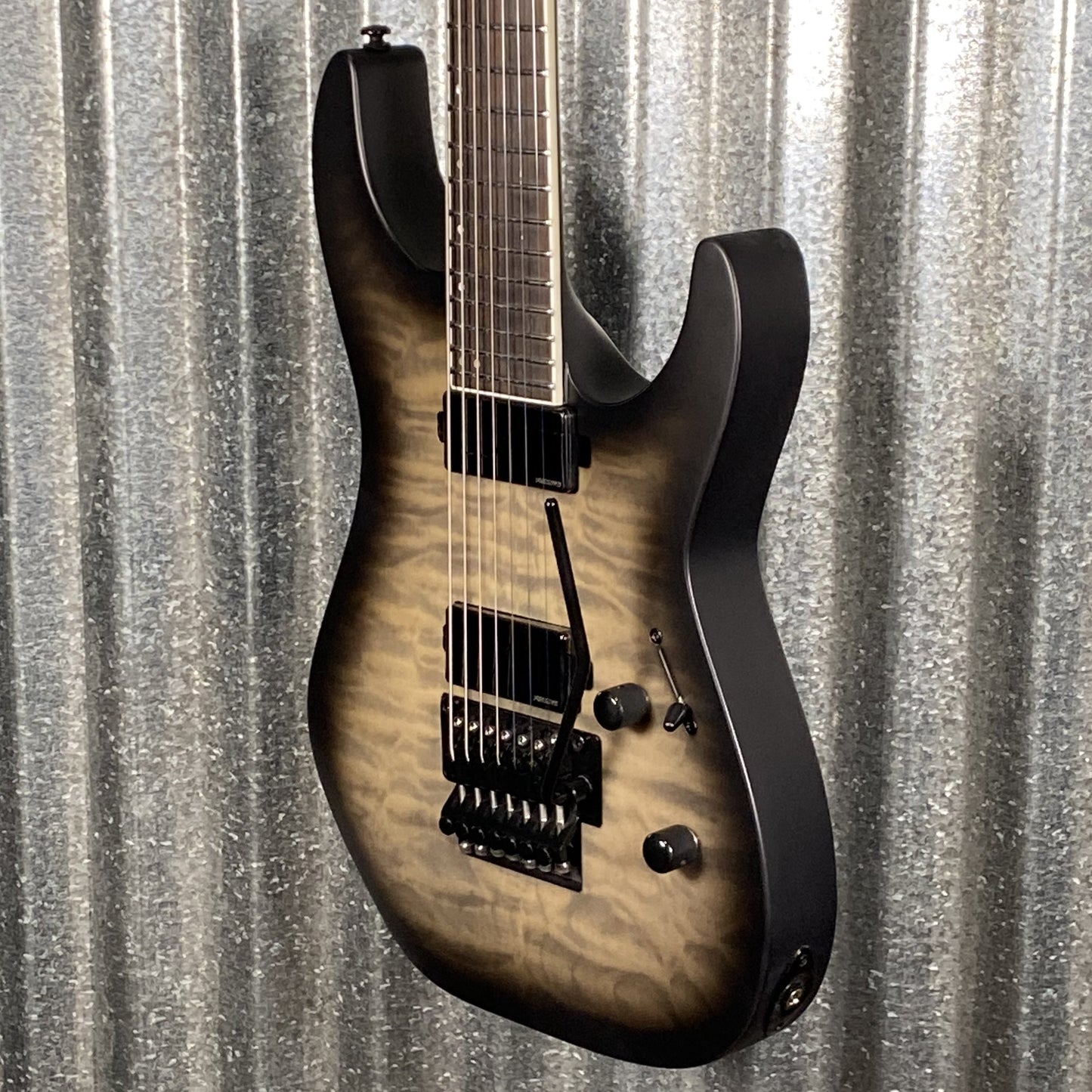 ESP LTD M-1007B 7 String Baritone Quilt Top Charcol Burst Guitar M1007BWMCHBS #2001 Used