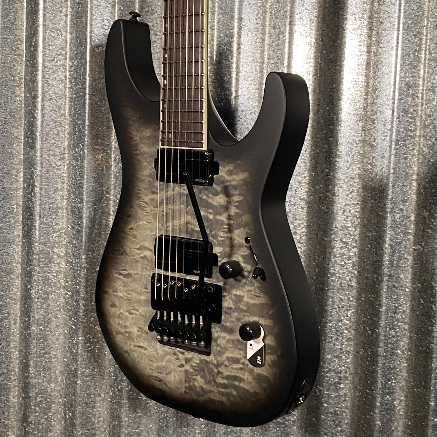 ESP LTD M-1007B 7 String Baritone Quilt Top Charcol Burst Guitar #3137 Used