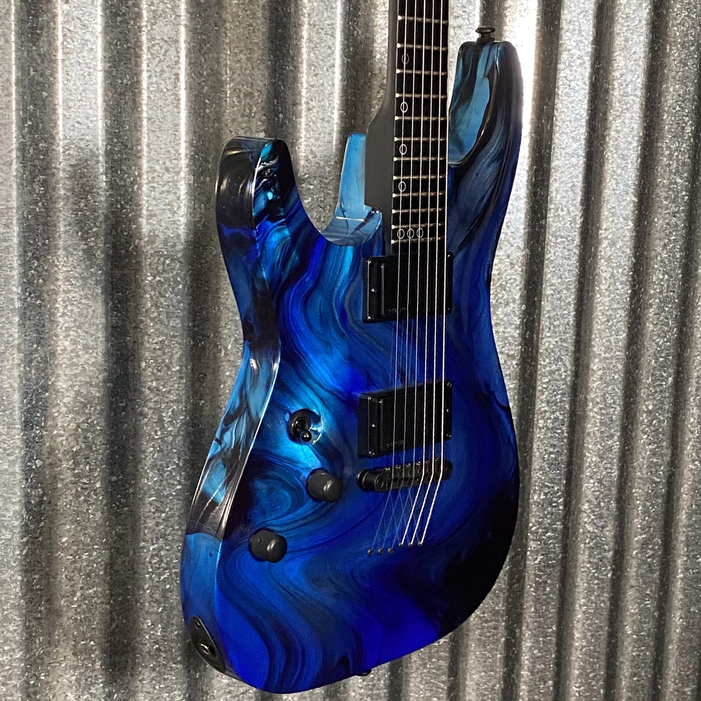 Schecter C-1 Hydro Dip Midnight Tide Guitar Left Hand #0764