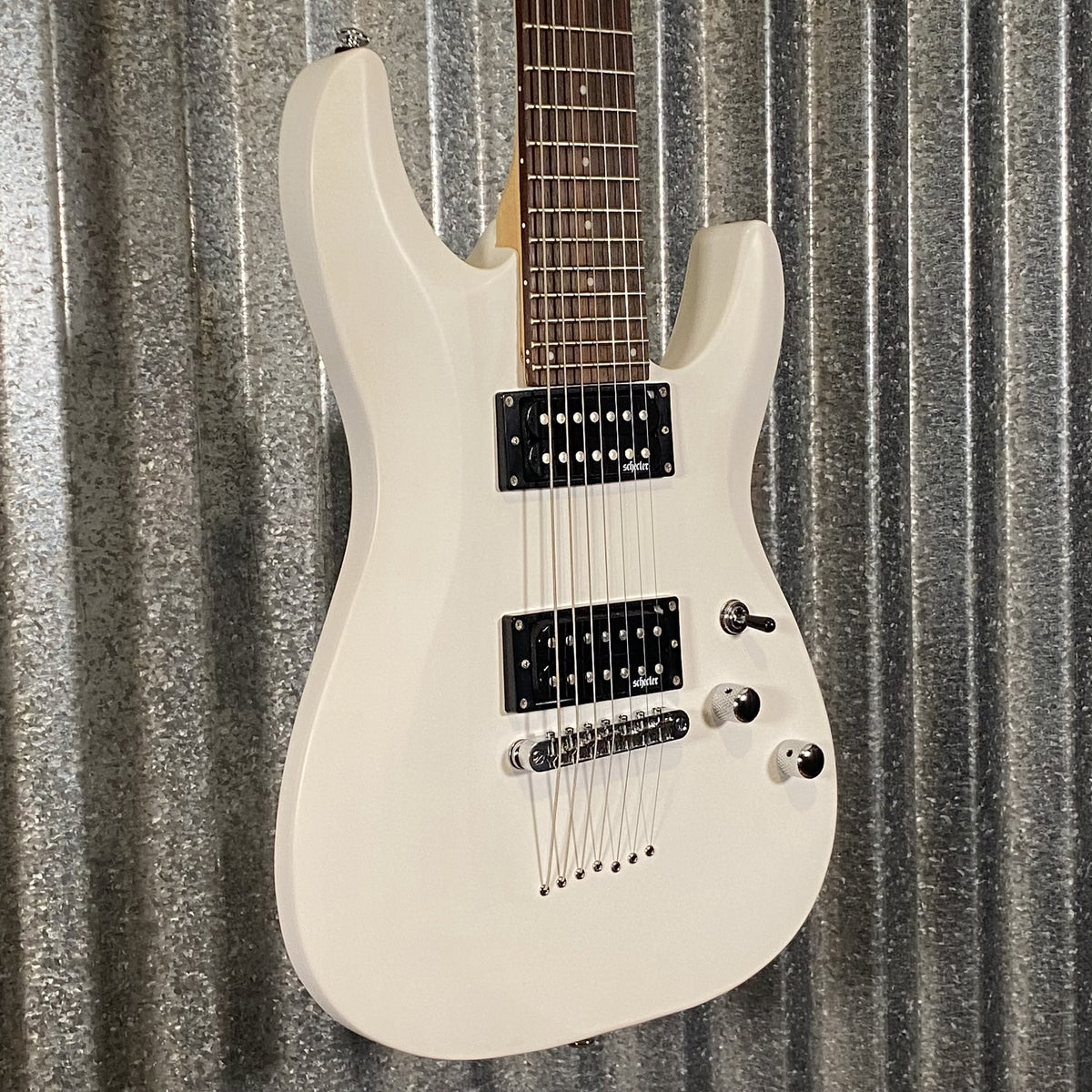 Schecter C-7 Deluxe 7 String Matte White Guitar #1777 Used