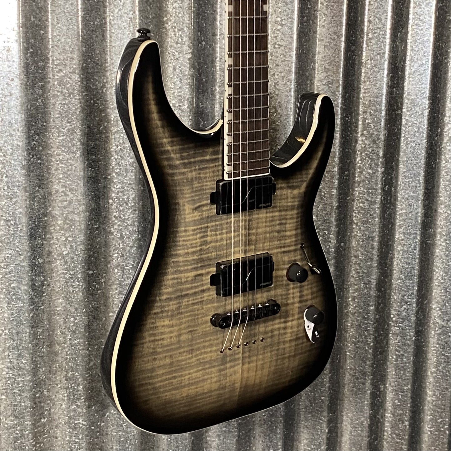 ESP LTD MH-1000NT Flame Charcoal Burst Guitar & Case #0514 Used