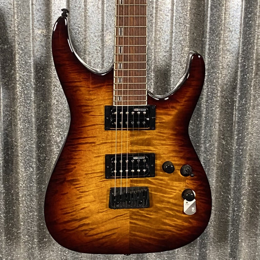 ESP LTD H-200 Flame Top Dark Brown Sunburst Guitar & Case #1026 Used