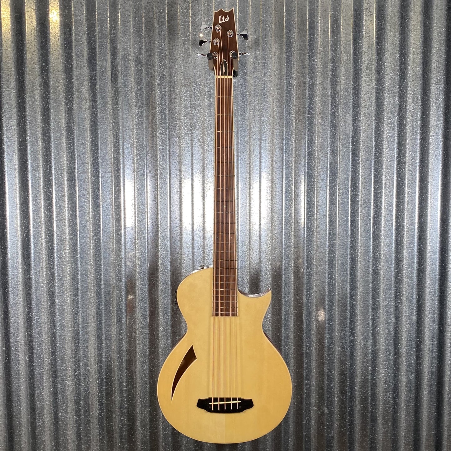 ESP LTD TL-5 5 String Acoustic Electric Thinline Bass Natural TL5NAT #0400 Used