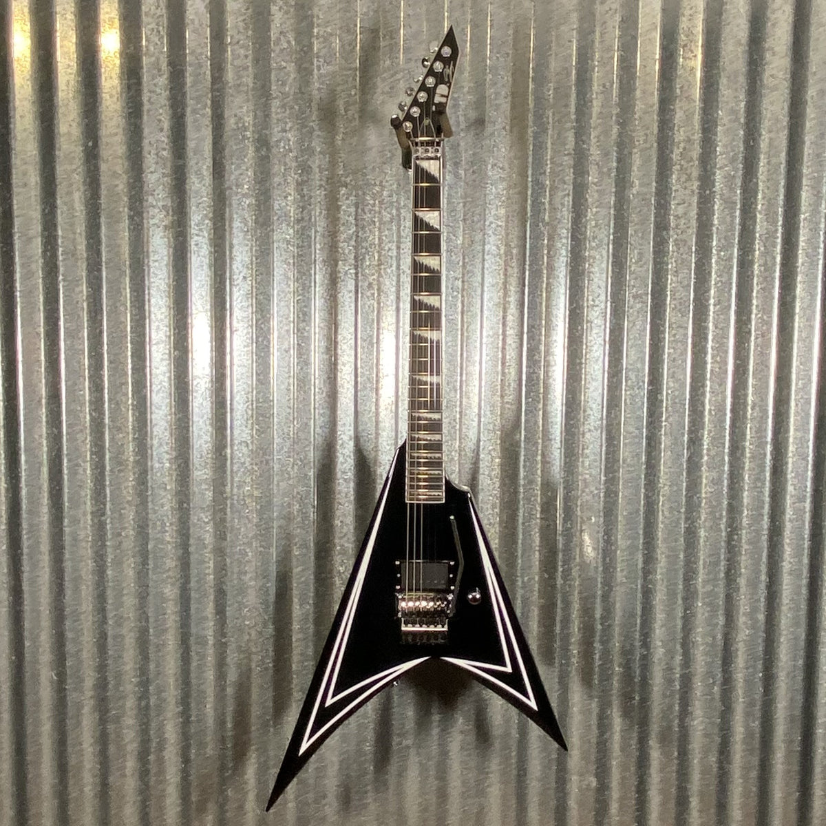 ESP LTD Alexi Laiho Sawtooth SE 20th Black White Pinstripe Guitar & Case USED #2045