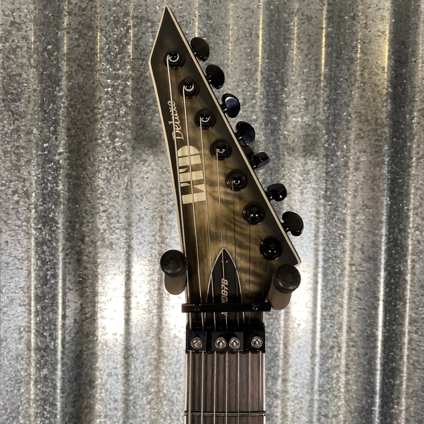 ESP LTD M-1007B 7 String Baritone Quilt Top Charcol Burst Guitar M1007BWMCHBS #2001 Used