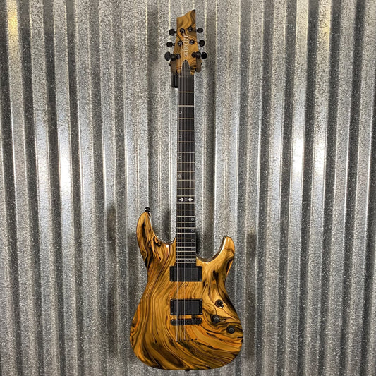 Schecter C-1 Hydro Dip Golden Eclipse Guitar #0739