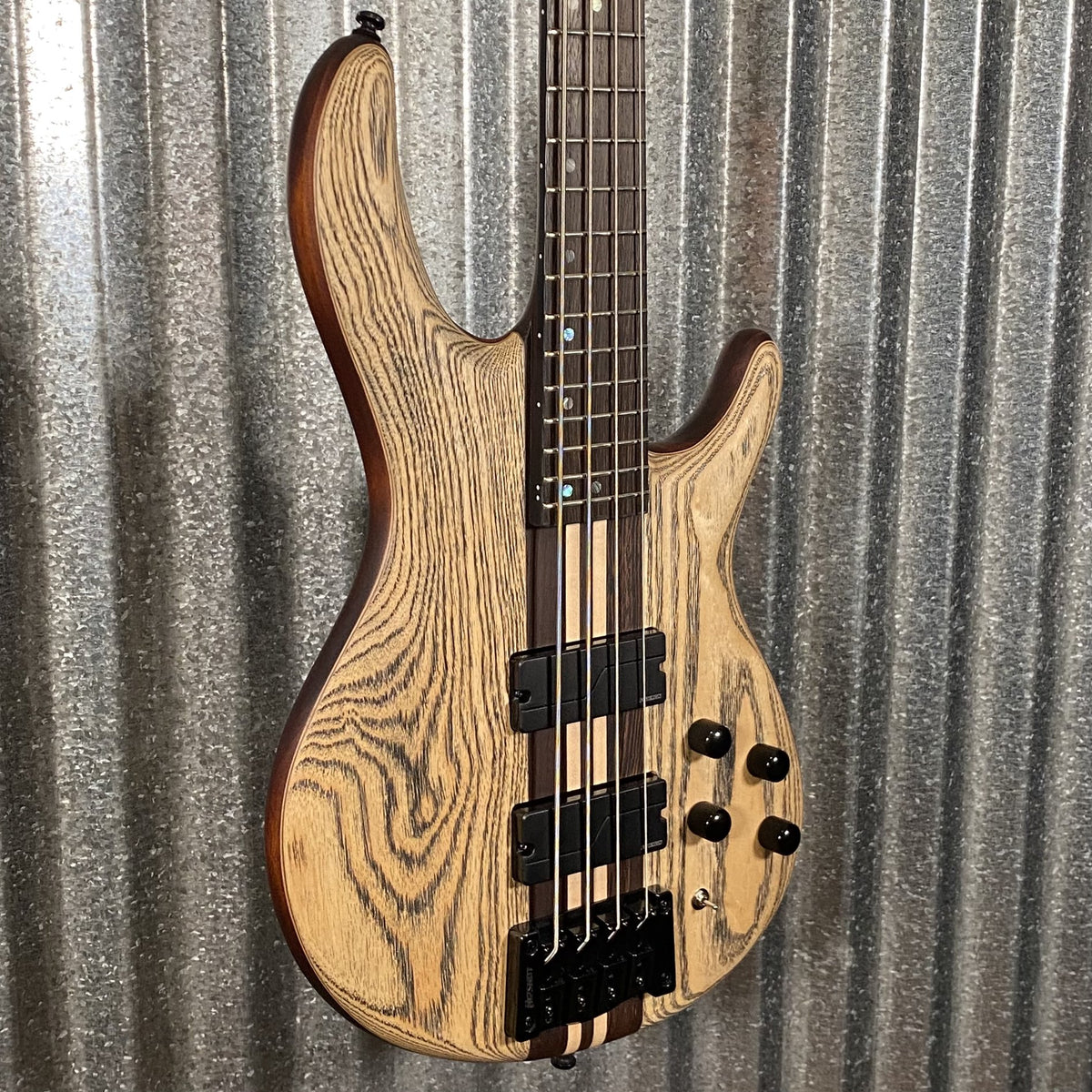 Cort Artisan A4 Ultra Ash Etched Natural Black 4 String Bass & Bag A4ULTRAENB #5020