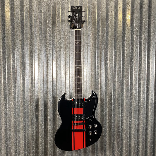 Westcreek Guitars Racer SG Offset Style Black Red Stripe #0013 Used