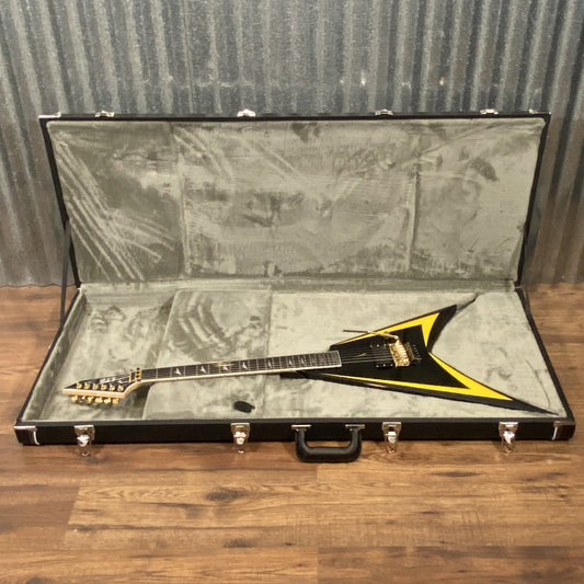 ESP LTD Alexi Laiho Arrowhead SE Black Yellow Pinstripe Guitar & Case USED #1378