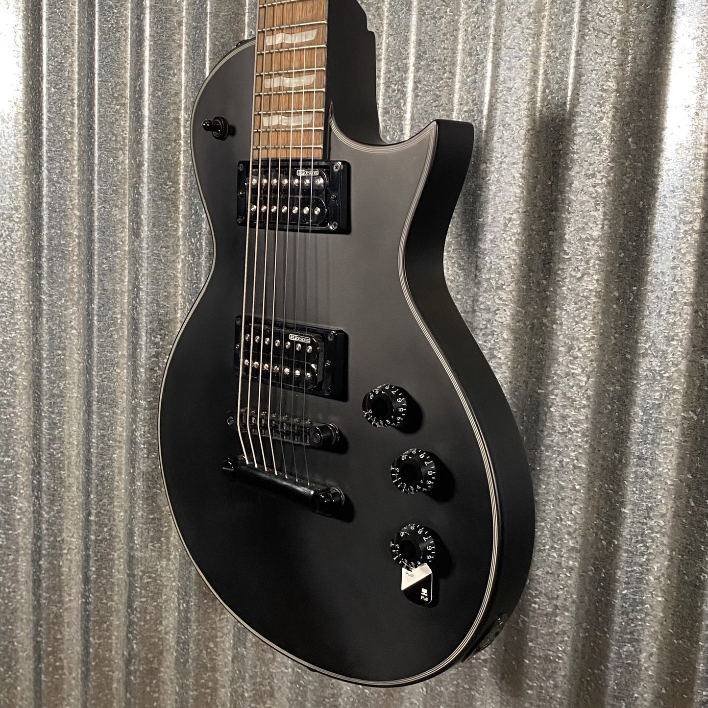 ESP LTD EC-257 7 String Black Satin Guitar & Case EC257BLKS #1038  Used