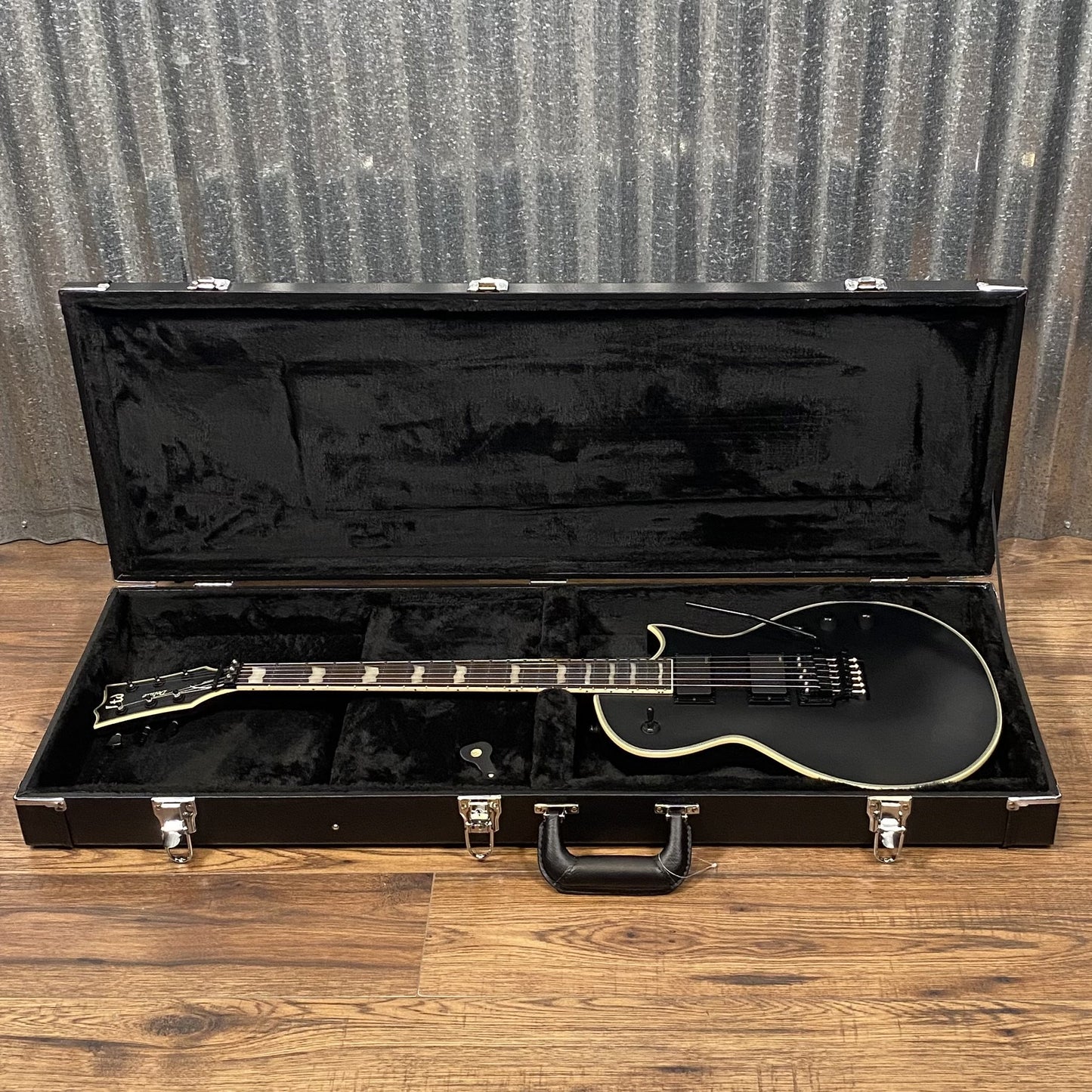 ESP LTD EC-1000 FR Floyd Rose Black Satin EMG Guitar & Case #1888 Used