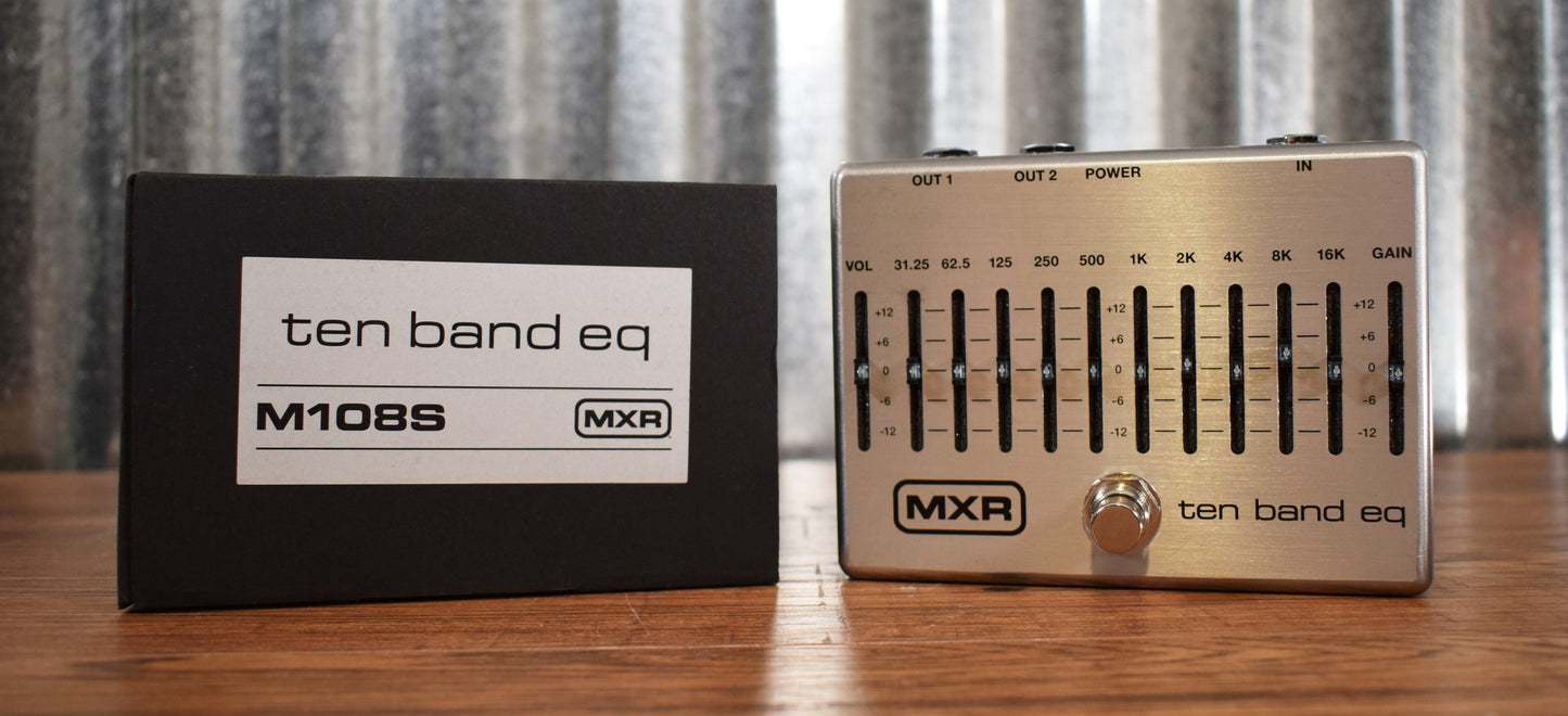 Dunlop MXR M108S 10 Band Graphic Equalizer & Power Supply Guitar EQ Effect Pedal B Stock