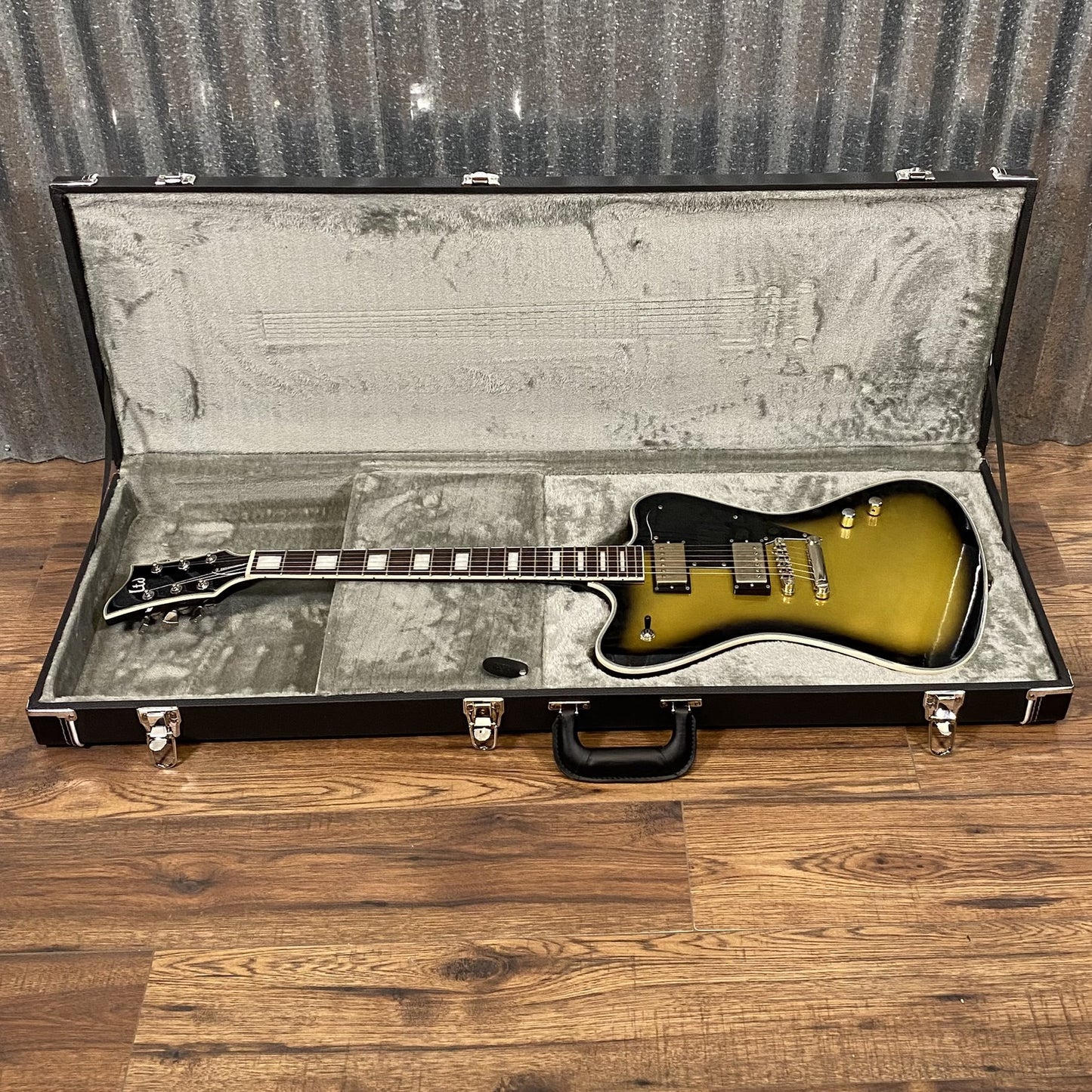 ESP LTD Sparrowhawk Bill Kelliher Vintage Silver Burst Guitar & Case #1857 Used