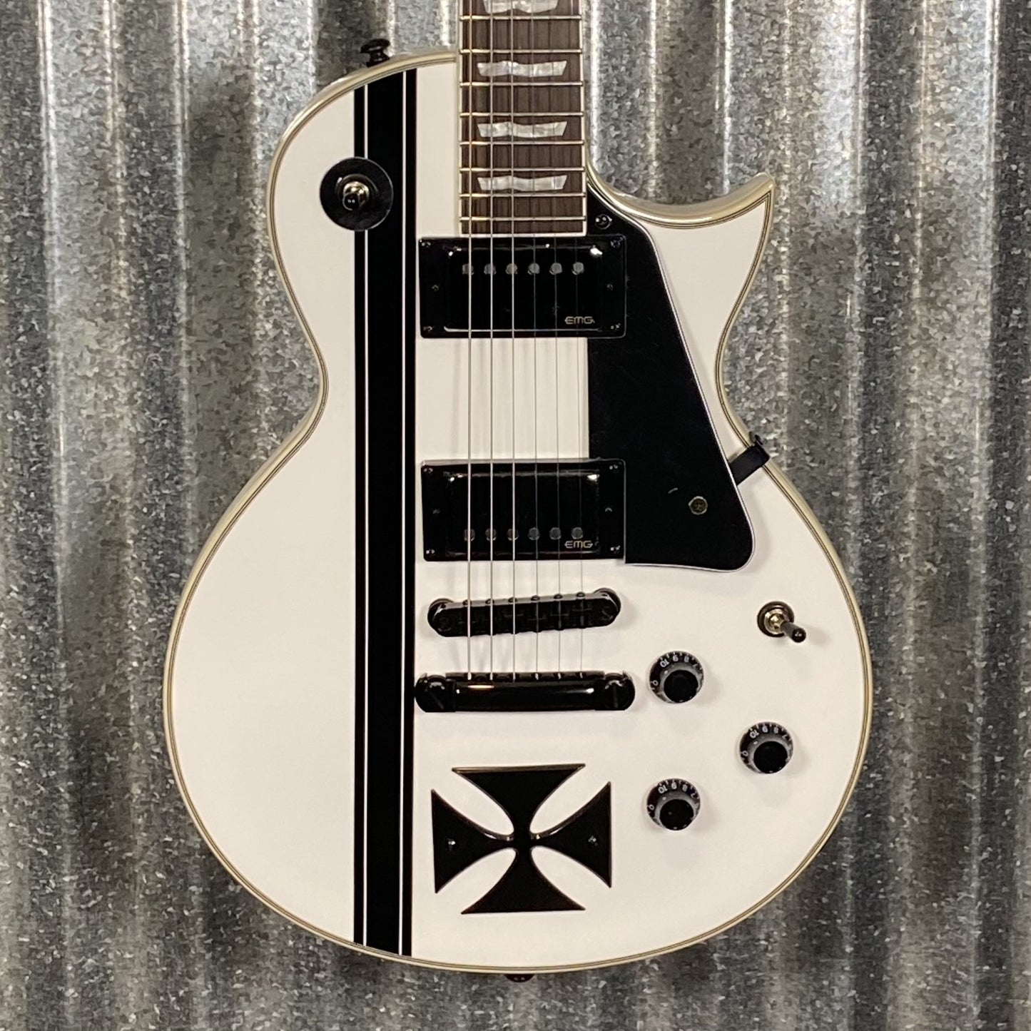 ESP LTD Iron Cross Jame Hetfield Snow White Guitar & Case IRONCROSSSW #2491 Used