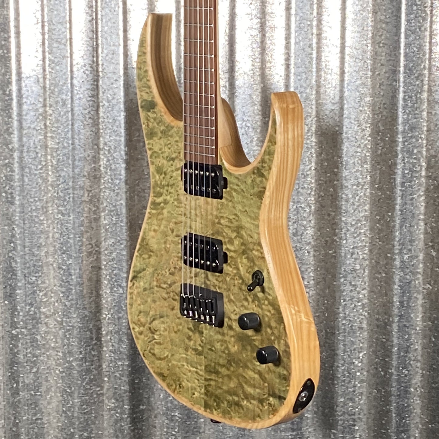 ST Guitars Metal Rooted Spalted Green Bolt On Hard Tail Guitar #60001 Used