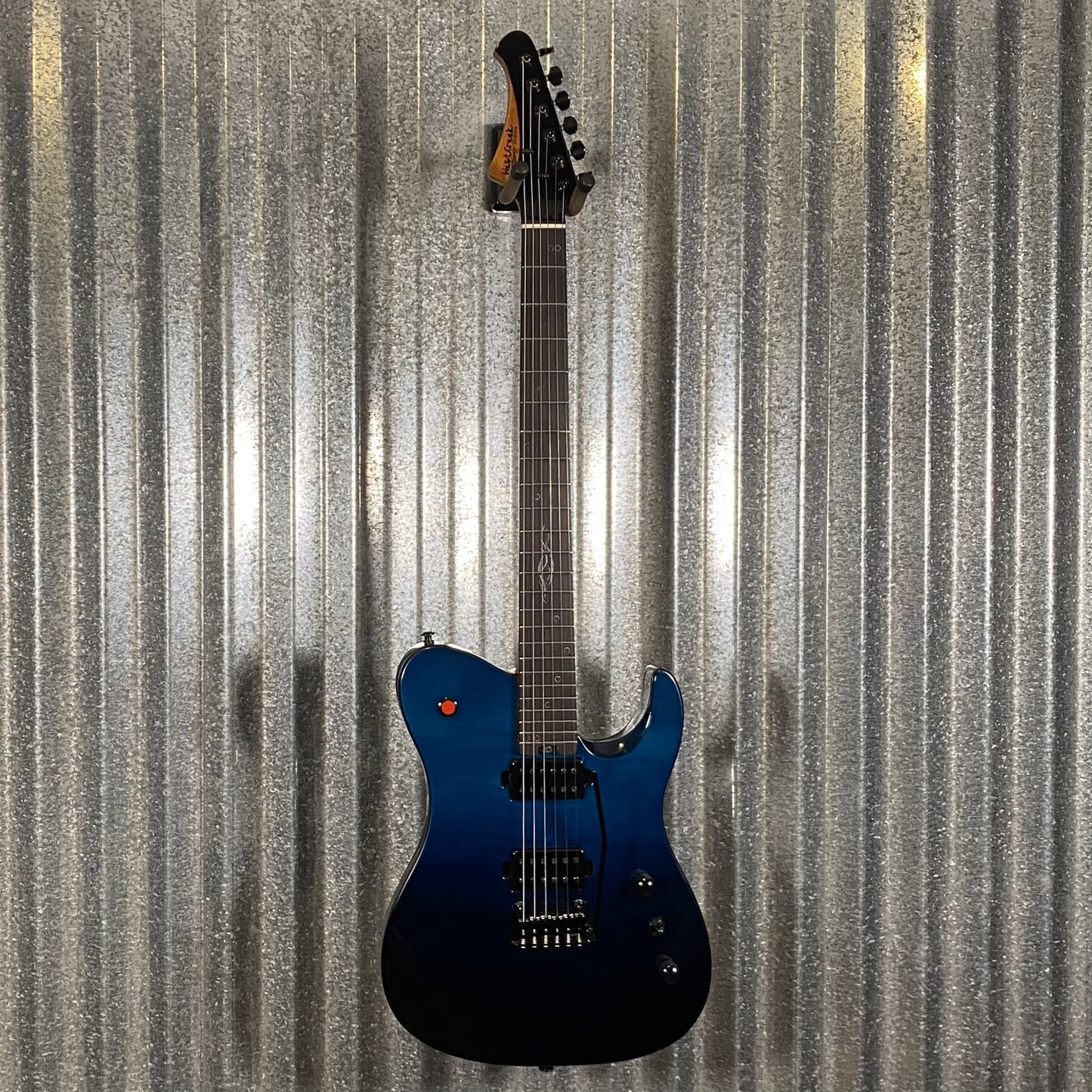 Westcreek Guitars Helyx T Style Dual Humbucker Ocean Vortex Blue Guitar #0034 Used