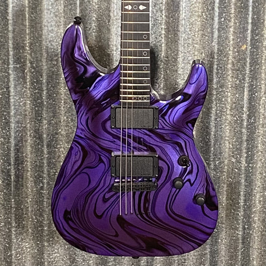 Schecter C-1 Hydro Dip Purple Obsidian Guitar #0588